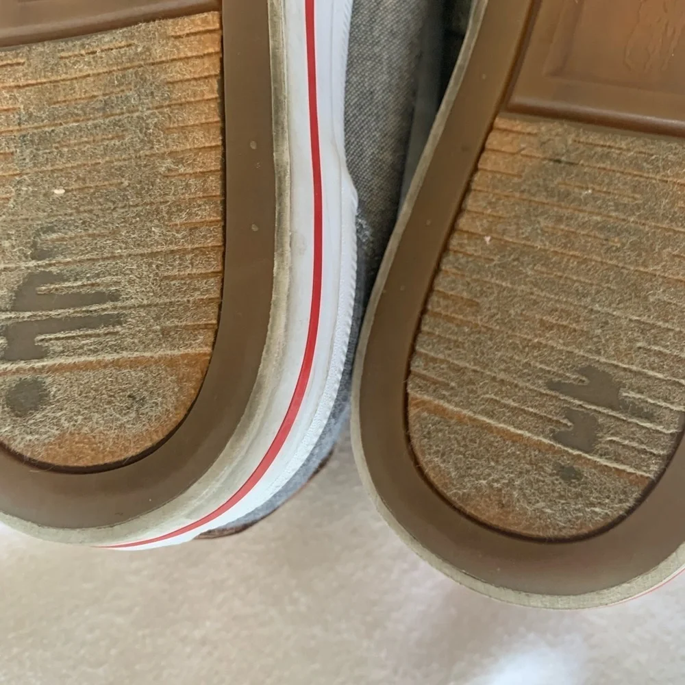 Polo Ralph Lauren Vaughn Gray Canvas Men's Sneakers Shoes Size 9 D Leather Laces - Picture 5 of 13